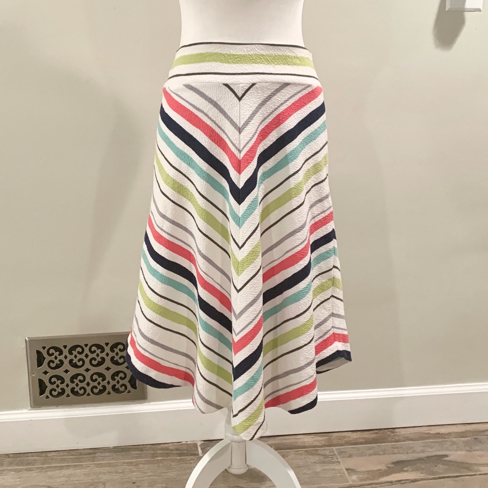 Anthropologie Maeve Rainbow Springstripe Skirt - Picture 3 of 8